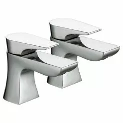 Bristan - Hourglass Contemporary Basin Taps - Chrome - HOU-1/2-C