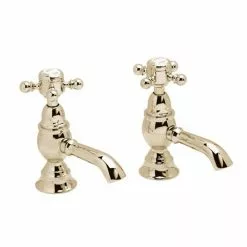 Heritage - Hartlebury Basin Pillar Taps - Vintage Gold - THRG00