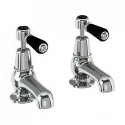 Burlington Kensington Black Basin Taps 3"