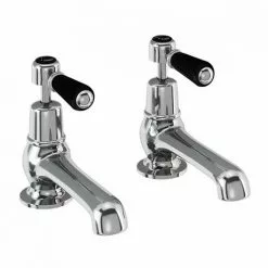 Burlington Kensington Black Basin Taps 5"