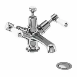 Burlington Kensington - Chrome Basin Mixer with Click-Clack Waste - KE6