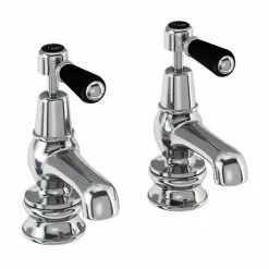 Burlington Kensington Regent Black Basin Taps 3"