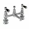Burlington Kensington Regent Black Bridge Basin Mixer with Plug & Chain Waste