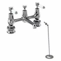 Burlington Kensington Regent 2 Tap Hole Bridge Basin Mixer w/ Plug & Chain - KER10