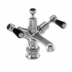 Burlington Kensington Regent Black Basin Mixer with Click-Clack Waste