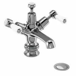 Burlington Kensington Regent - Chrome Basin Mixer Tap with Click-Clack Waste - KER6