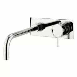 Crosswater - Kai Lever Wall Mounted 2 Hole Set Basin Mixer with Back Plate - KL121WNC