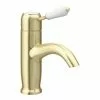 Lancaster Traditional Brushed Brass Single Lever Mono Basin Mixer Tap