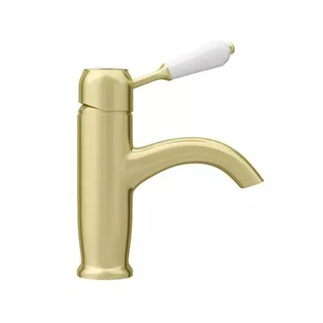 Lancaster Traditional Brushed Brass Single Lever Mono Basin Mixer Tap 4 Lancaster Traditional Brushed Brass Single Lever Mono Basin Mixer Tap - Image 4