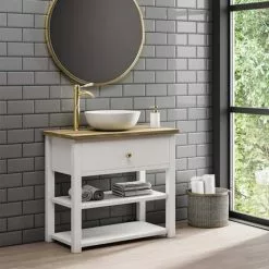 Lancaster Traditional Brushed Brass Tall Mono Basin Mixer -Basin Taps Shop LBB8T d3 460