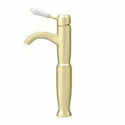 Lancaster Traditional Brushed Brass Tall Mono Basin Mixer -Basin Taps Shop LBB8T d4 460