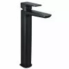 Mileto Matt Black High Rise Mono Basin Mixer Tap