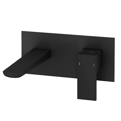 Mileto Matt Black Wall Mounted Basin Mixer 1 Mileto Matt Black Wall Mounted Basin Mixer