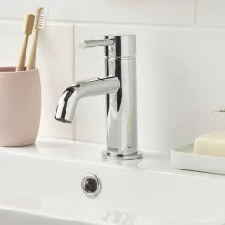 Bristan Mila Chrome Mono Basin Mixer with Clicker Waste -Basin Taps Shop MI BAS C D2 460