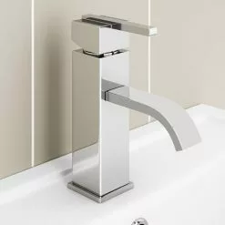 Milan Modern Mono Basin Mixer Tap - Chrome -Basin Taps Shop MIL001 d6n 460