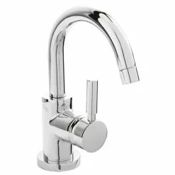 Hudson Reed Tec Single Lever Side Action Cloakroom Basin Mixer Tap inc. Push Button Waste