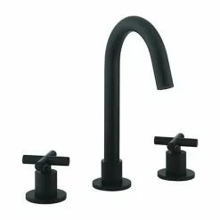 Crosswater MPRO Crosshead Matt Black Deck Mounted 3 Hole Set Basin Mixer - PRC135DNM