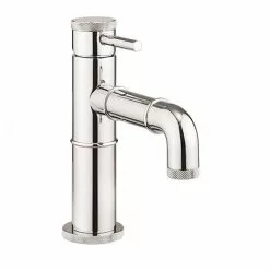 Crosswater MPRO Industrial Monobloc Basin Mixer with Knurled Detailing - Chrome - PRI110DNC