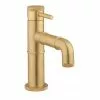 Crosswater MPRO Industrial Monobloc Basin Mixer with Knurled Detailing - Unlacquered Brushed Brass - PRI110DNUB