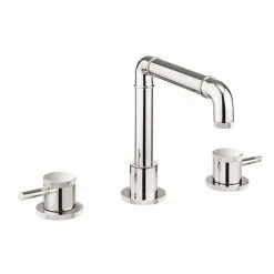 Crosswater MPRO Industrial Deck Mounted 3 Hole Set Basin Mixer - Chrome - PRI135DNC
