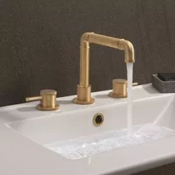 Crosswater MPRO Industrial Deck Mounted 3 Hole Set Basin Mixer - Chrome - PRI135DNUB -Basin Taps Shop PRI135DNUB A 460