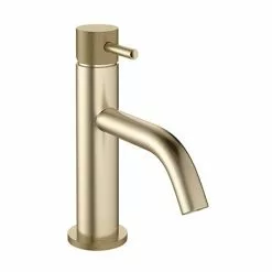 Crosswater MPRO Monobloc Basin Mixer with Knurled Detailing - Brushed Brass - PRO110DNF_K