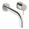 Crosswater MPRO Wall Mounted 2 Hole Set Basin Mixer - Brushed Stainless Steel - PRO120WNV
