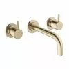 Crosswater MPRO Wall Mounted 3 Hole Set Basin Mixer - Brushed Brass - PRO130WNF+