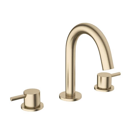 Crosswater MPRO Deck Mounted 3 Hole Set Basin Mixer - Brushed Brass - PRO135DNF 1 Crosswater MPRO Deck Mounted 3 Hole Set Basin Mixer - Brushed Brass - PRO135DNF