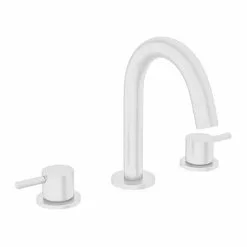 Crosswater MPRO Deck Mounted 3 Hole Set Basin Mixer - Matt White - PRO135DNW+