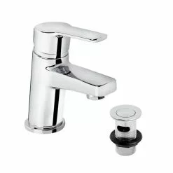 Bristan - Pisa Basin Mixer With Clicker Waste - Chrome - PS2-BAS-C