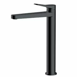 RAK - Petit Round Tall Basin Mixer Tap Matt Black - RAKPER3003B