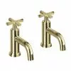 Burlington Riviera Art Deco Gold Basin Pillar Taps