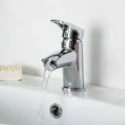 Bristan - Smile Contemporary Basin Mixer w/ Clicker Waste - Chrome - SM-BAS-C -Basin Taps Shop SM BAS C.ai2 460
