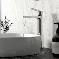 Hudson Reed Sottile Tall Mono Basin Mixer + Waste - SOT370 5 Hudson Reed Sottile Tall Mono Basin Mixer + Waste - SOT370 -Basin Taps Shop SOT370 D2 460