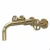 Hudson Reed Revolution Industrial 3TH Wall Mounted Basin Mixer - Brushed Brass - TIW817