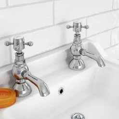 Chatsworth 1928 Traditional Crosshead Pillar Basin Taps -Basin Taps Shop TRAD01D detail2 460