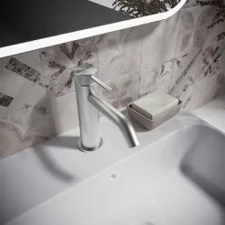Crosswater 3ONE6 Stainless Steel Mono Basin Mixer Tap - TS110DNS -Basin Taps Shop TS110DNS D2 460