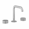 Crosswater 3ONE6 Stainless Steel Deck Mounted 3 Hole Set Basin Mixer - TS135DNS