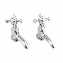 Silverdale Victorian Cloakroom Basin Pillar Taps Chrome