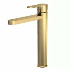 Venice Giro Brushed Brass High Rise Mono Basin Mixer