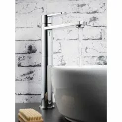 Crosswater - Wisp Tall Monobloc Basin Mixer - WP112DNC -Basin Taps Shop WP112DNC D1 460